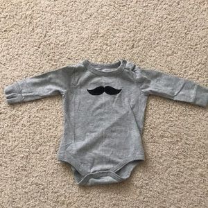 Cherokee brand mustache onsie. Size 3-6 months.